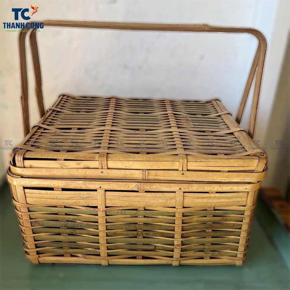 Vintage Bamboo Picnic Basket